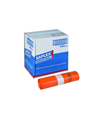 SACO BASURA 87 X 110 42,5 MICRAS NARANJA